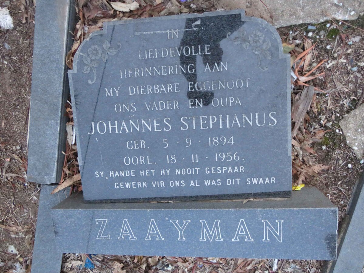 ZAAYMAN Johannes Stephanus 1894-1956