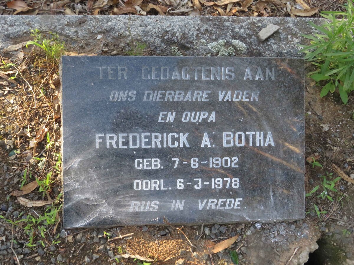 BOTHA Frederick A. 1902-1978
