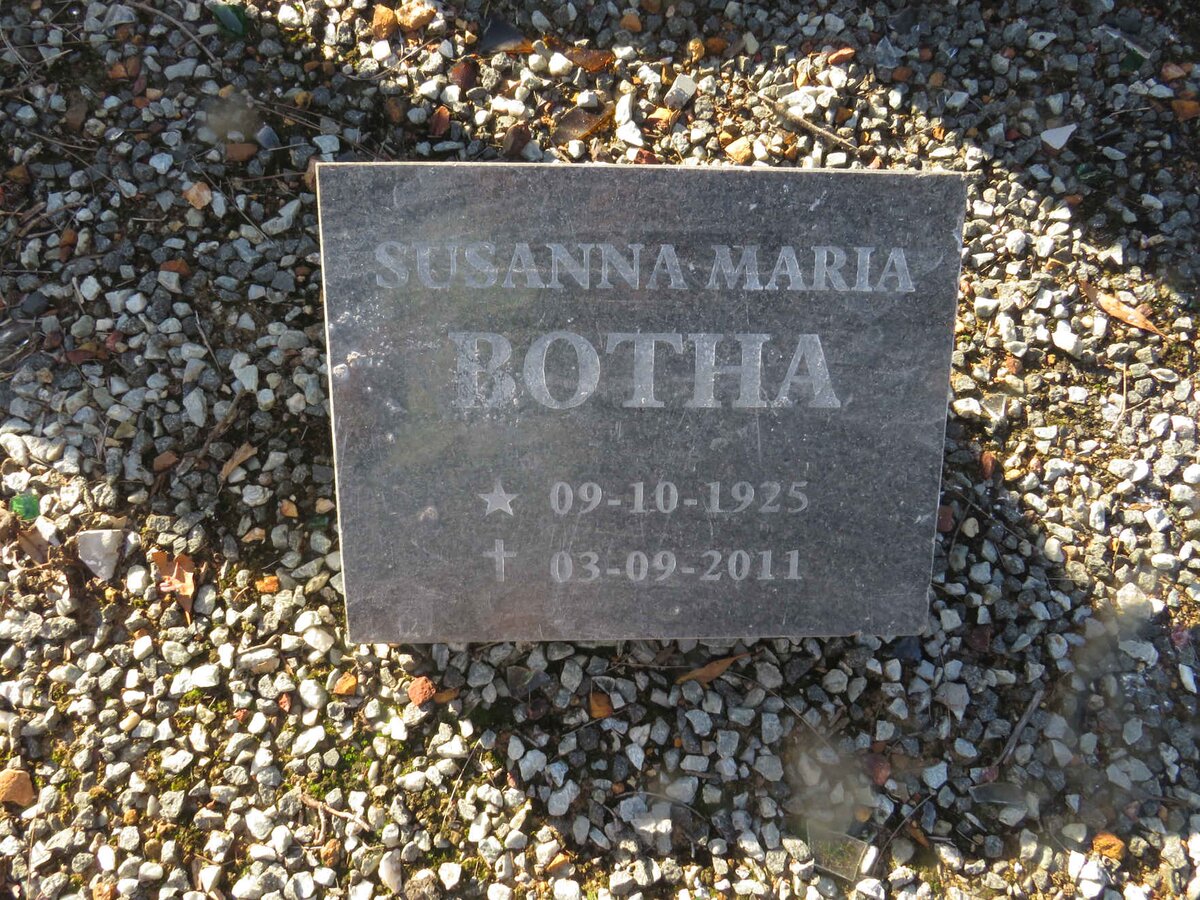 BOTHA Susanna Maria 1925-2011