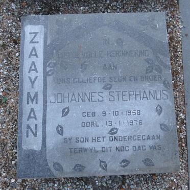 ZAAYMAN Johannes Stephanus 1958-1976