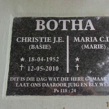 BOTHA Christie J.E. 1952- 2010 &amp; Maria C.D.