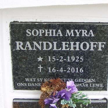 RANDLEHOFF Sophia Myra 1925-2016