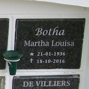 BOTHA Martha Louisa 1936-2016