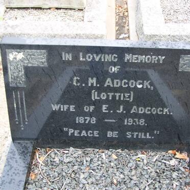 ADCOCK C.M. 1878-1938