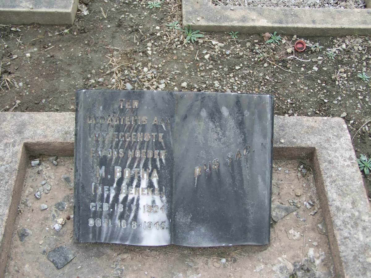BOTHA M. nee BENEKE 1904-1945