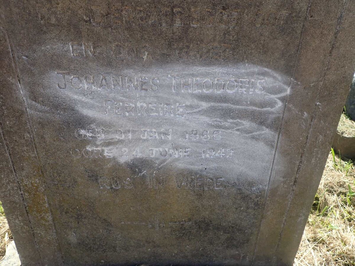 FERREIRE Johannes Theodoris 1866-1942