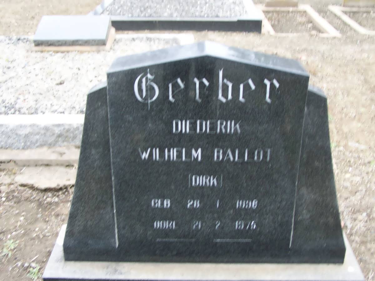 GERBER Diederik Wilhelm Ballot 1898-1975