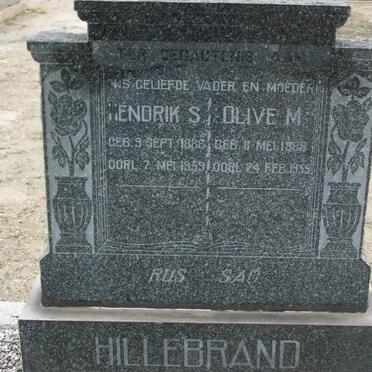 HILLEBRAND Hendrik S. 1888-1959 &amp; Olive M. 1888-1955
