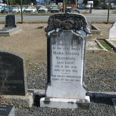 HAASBROEK Maria Johanna nee LOUW 1896-1929