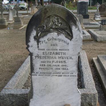 MEYER Elizabeth Frederika nee Du PLESSIS 1841-1922