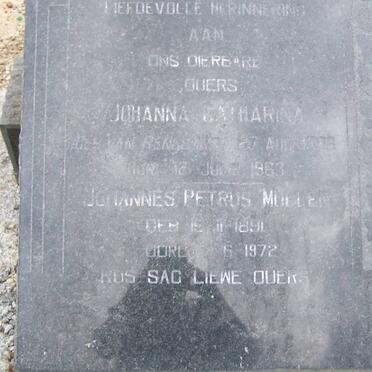 MULLER Johannes Petrus 1891-1972 &amp; Johanna Catharina VAN RENSBERG 1893-1963