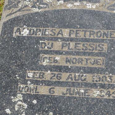 PLESSIS Andriesa Petronella, du nee NORTJE 1903-1945