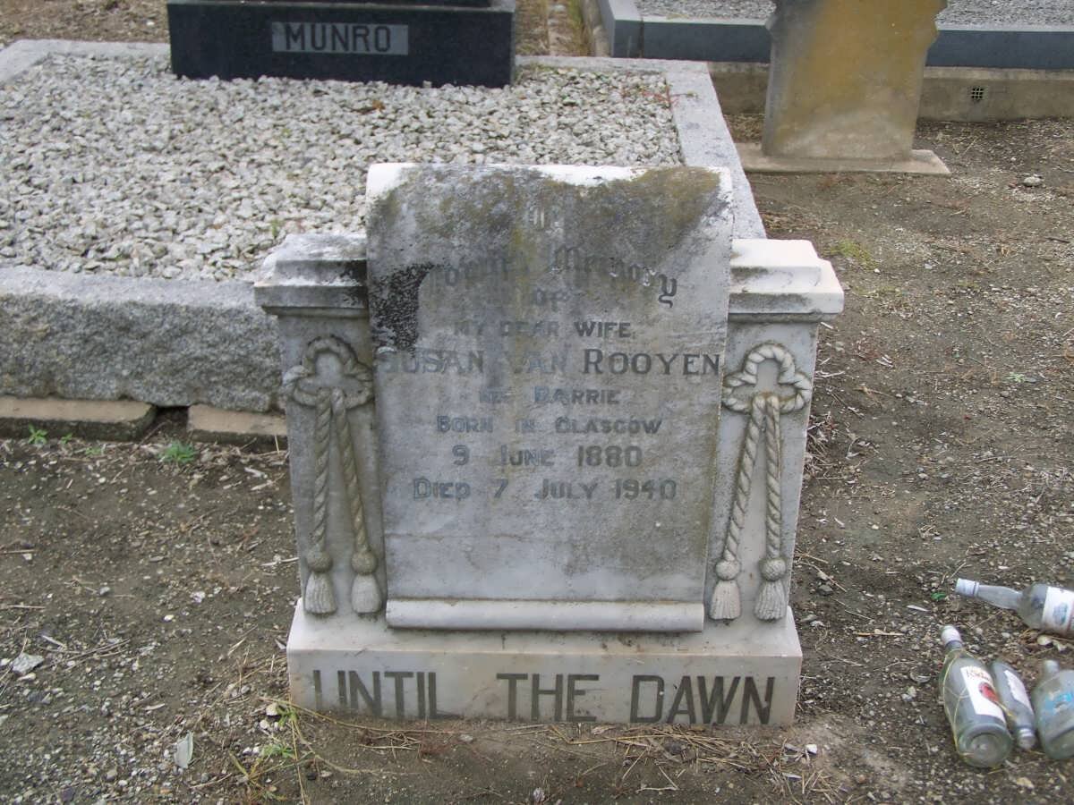 ROOYEN Susan, van nee BARRIE 1880-1940