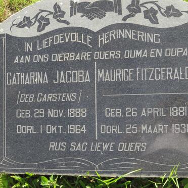 STEVENS Maurice Fitzgerald 1882-1938 & Catharina Jacoba nee CARSTENS 1888-1964