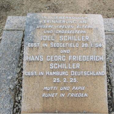 SCHILLER Hans Georg Friederich -1925 &amp; Idel -1954