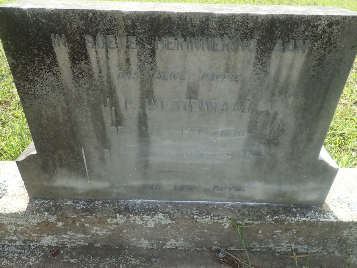 WESTENRAAD J.P. 1870-1958