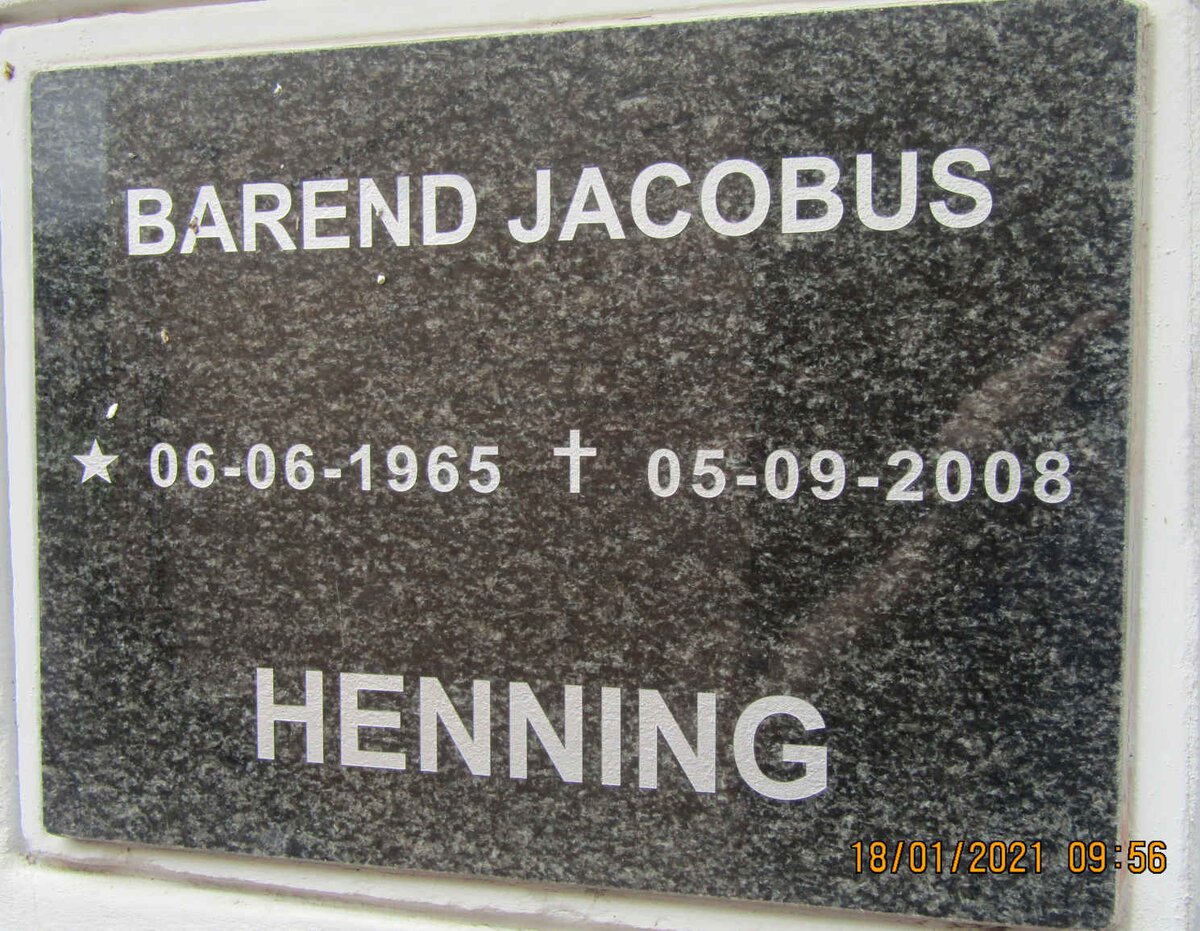 HENNING Barend Jacobus 1965-2008