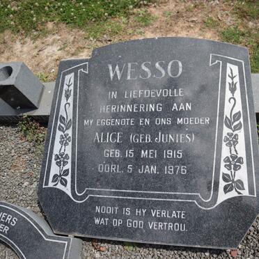 WESSO Alice nee JUNIES 1915-1976