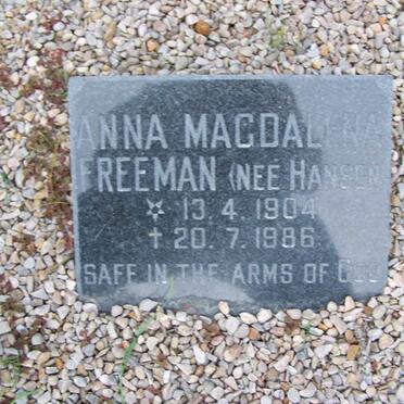 FREEMAN Anna Magdalena nee HANSEN 1904-1986