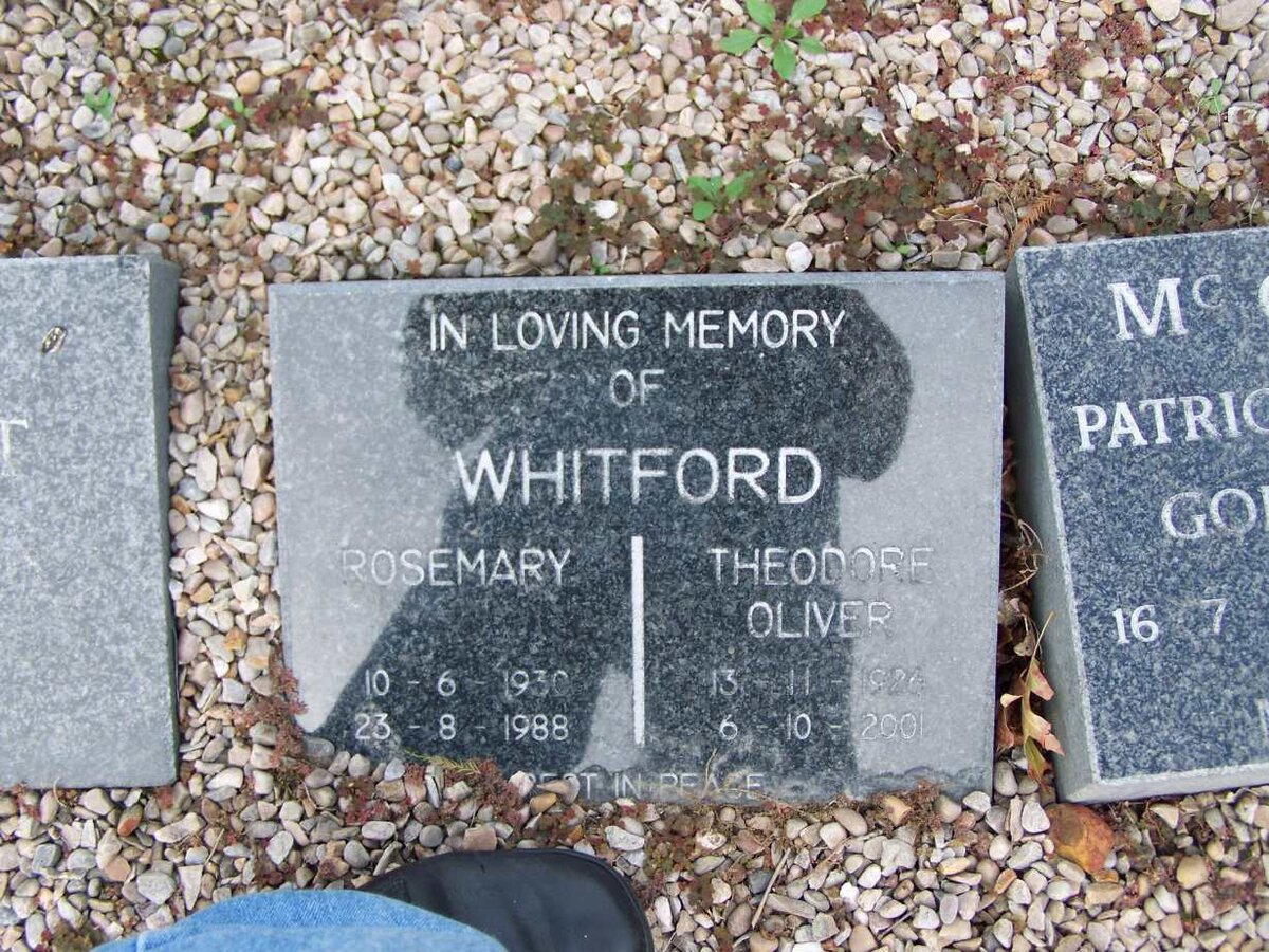 WHITFORD Theodore Oliver 1926-2001 &amp; Rosemary 1930-1988