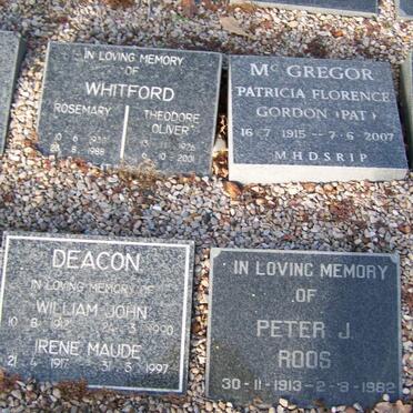 ROOS Peter J. 1913-1982 :: DEACON William John 1912-1990 &amp; Irene Maude 1917-1997