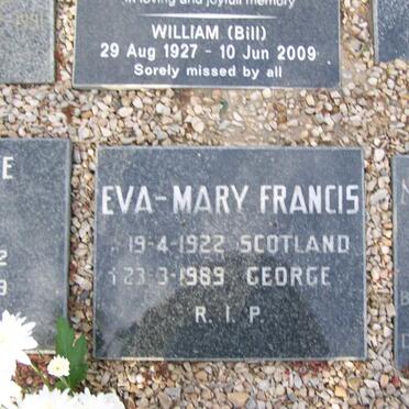 FRANCIS Eva-Mary 1922-1989
