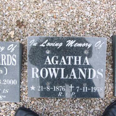 ROWLANDS Agatha 1876-1978