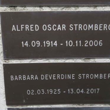 STROMBERG Alfred Oscar 1914-2006 & Barbara Deverdine 1925-2017