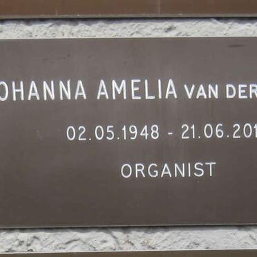 MERWE Johanna Amelia, van der 1948-2017
