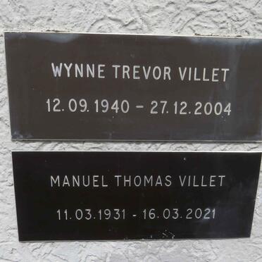 VILLET Manuel Thomas 1931-2021 :: VILLET Wynne Trevor 1940-2004