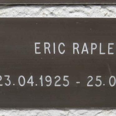 RAPLEY Eric 1925-2012