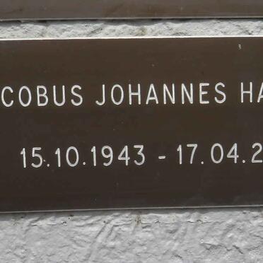 HARTNICK Jacobus Johannes 1943-2009