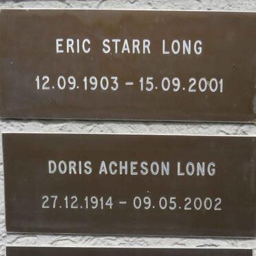 LONG Eric Starr 1903-2001 & Doris Acheson 1914-2002