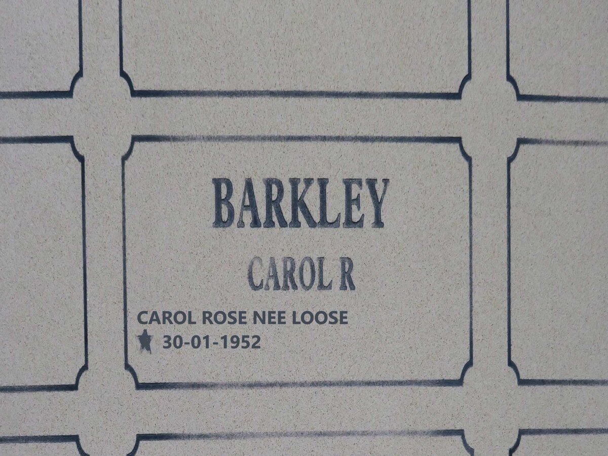 BARKLEY Carol Rose nee LOOSE 1952-