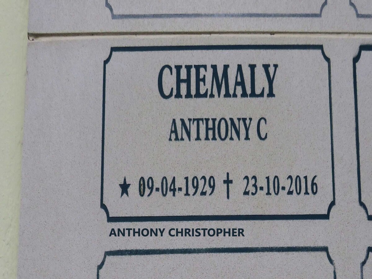 CHEMALY Anthony Christopher 1929-2016