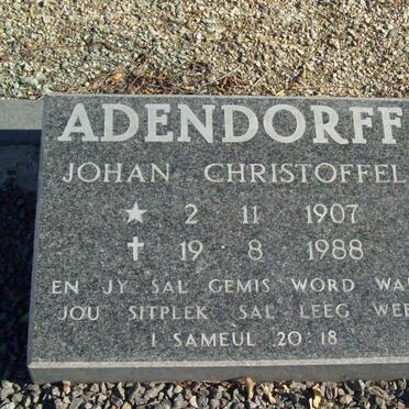 ADENDORFF Johan Christoffel 1907-1988