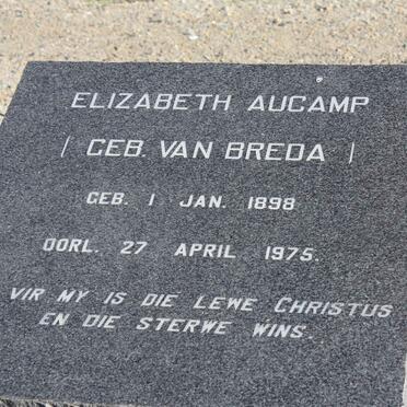AUCAMP Elizabeth nee VAN BREDA 1898-1975