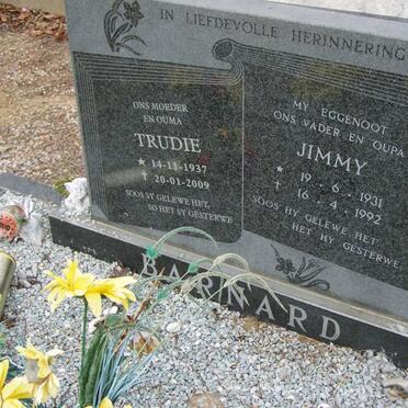BARNARD Jimmy 1931-1992 &amp; Trudie 1937-2009