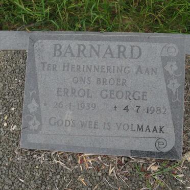 BARNARD Errol George  1939-1982 