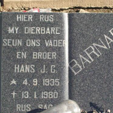 BARNARD Hans J.C. 1935-1980