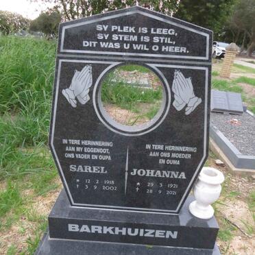 BARKHUIZEN Sarel 1918-2002 &amp; Johanna 1921-2021