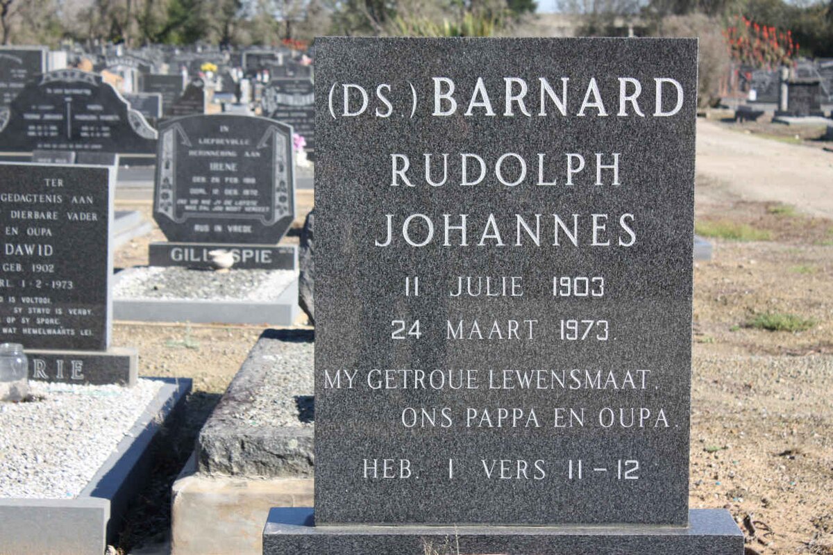 BARNARD Rudolph Johannes 1903-1973