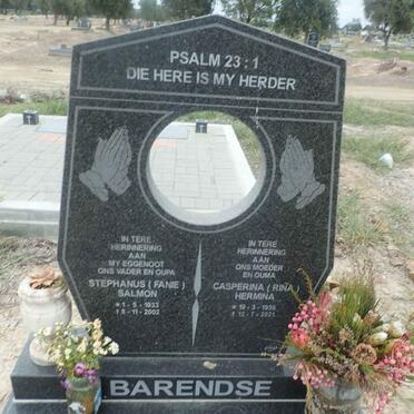 BARENDSE Stephanus Salmon 1933-2002 & Casperina Hermina 1936-2021