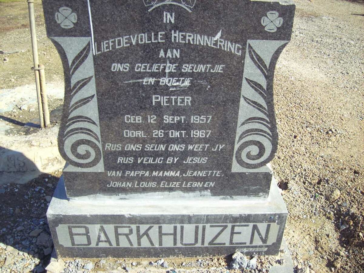 BARKHUIZEN Pieter 1957-1967