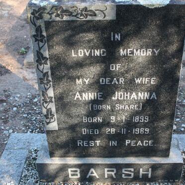 BARSH Annie Johanna nee SHARE 1899-1969