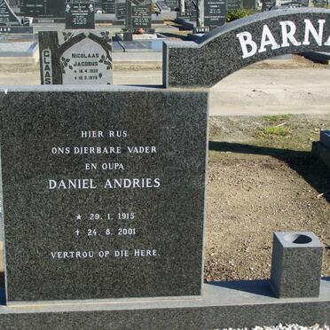 BARNARD Daniel Andries 1915-2001