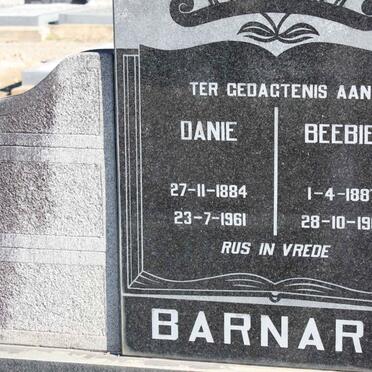 BARNARD Danie 1884-1961 &amp; Beebie 1887-1969