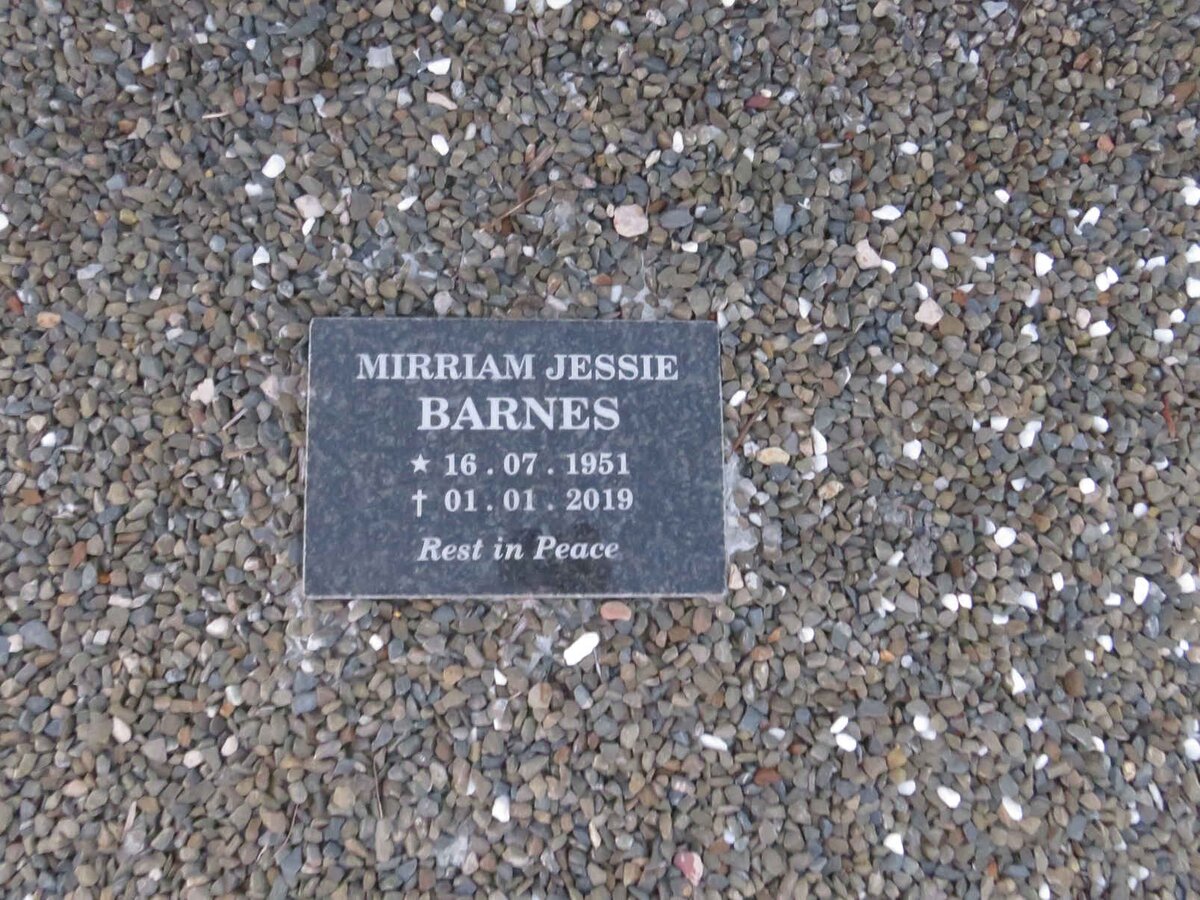 BARNES Mirriam Jessie 1951-2019