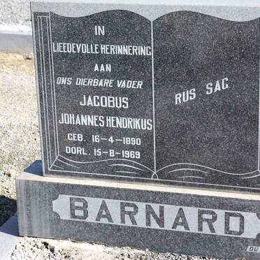 BARNARD Jacobus Johannes Hendrikus 1890-1969