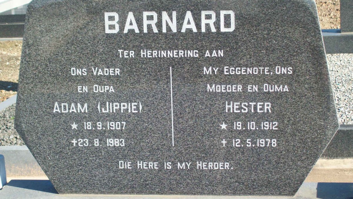 BARNARD Adam 1907-1983 &amp; Hester 1912-1978
